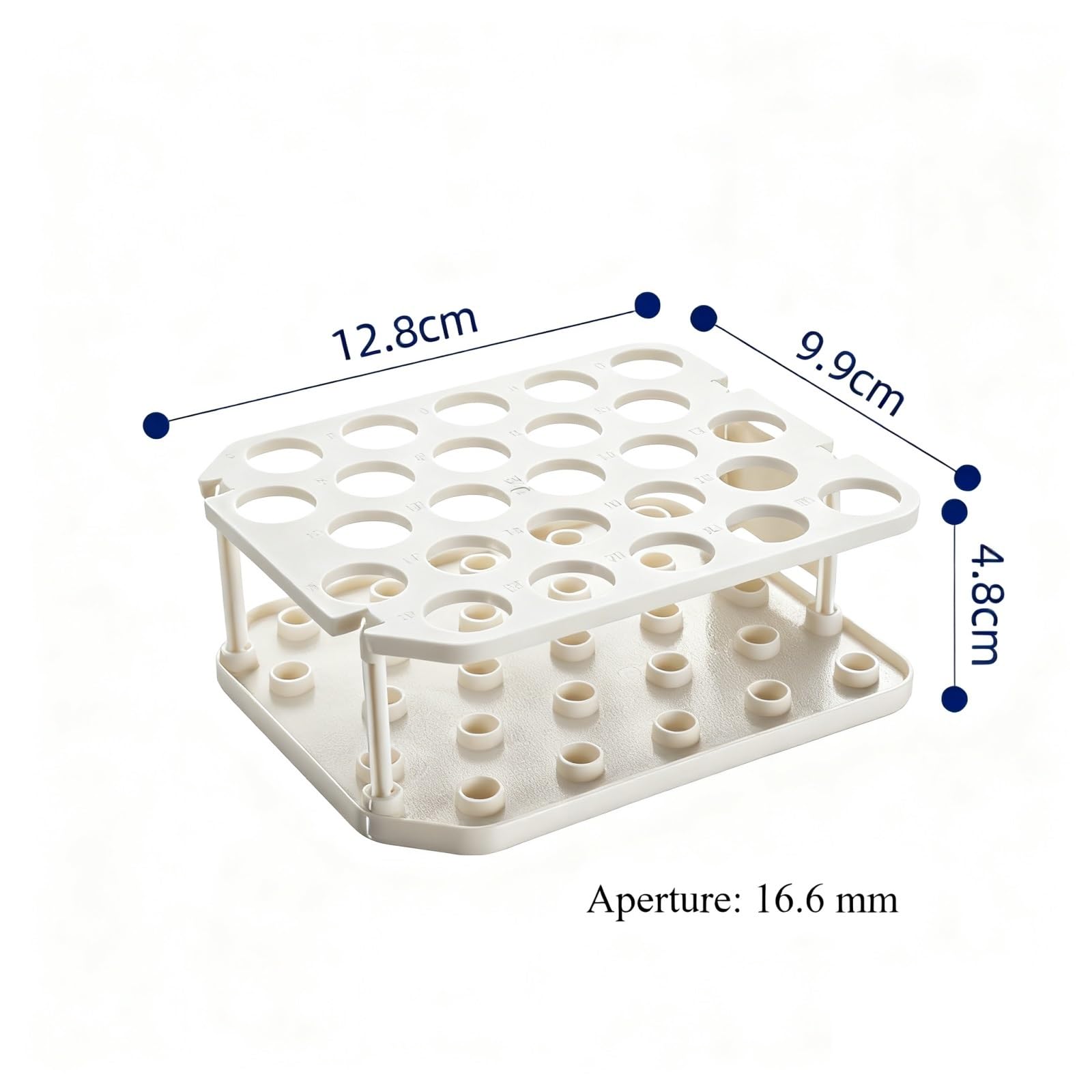 Support Tube à Essai Chimie Support De Tubes À Essai En Plastique 25 Trous For Expériences Laboratoire Porte-Tubes à Essai Laboratoire(12.8x9.9x4.8cm)