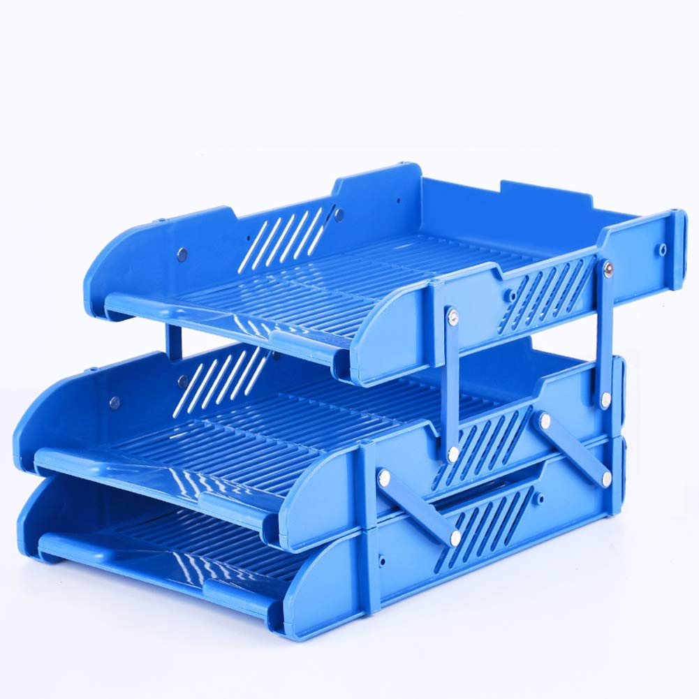 Venja 3 Layer Plastic Desk Organizer File Tray Holder (Multicolor