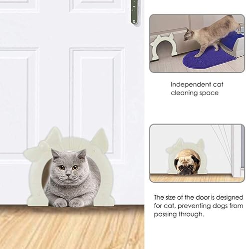 Miniatura 5 de Puerta para gatos, puerta interior para gatos, paso grande para gatos adultos de hasta 20 libras, puerta de mascota fácil de instalar, se mantiene