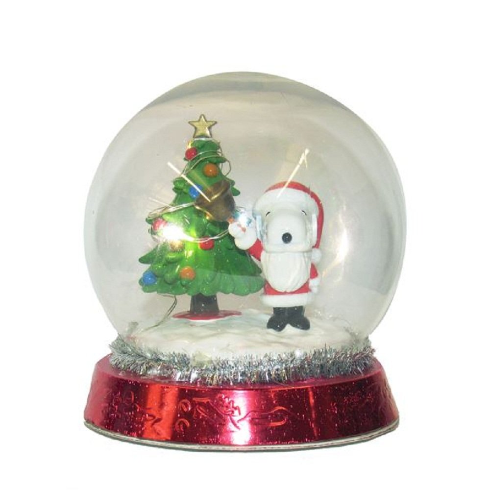 Peanuts Battery-Operated LED Snoopy with Christmas Tree Table Piece