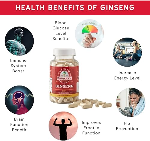 Vista 6 de Baumann Wisconsin Ginseng Cápsulas 130 píldoras 400 mg – Extracto de raíz de ginseng americano puro en polvo en cada píldora – Suplemento de Panax