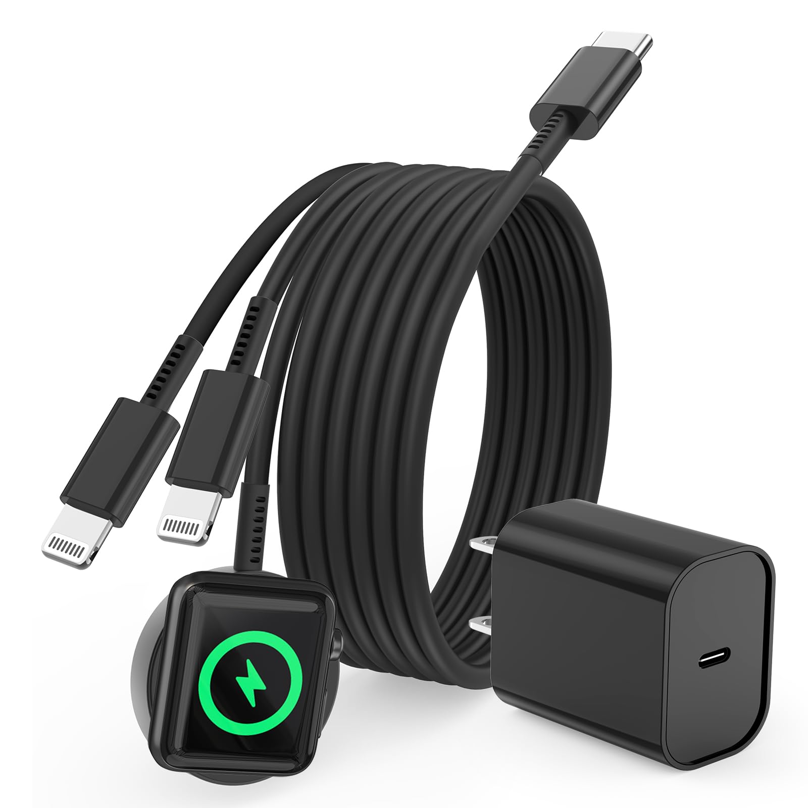 Fashia Watch Charger with USB C Charger,3-1Fast Charging,Magnetic Smart iWatch Charger Cable for Watch Series SE/8/7/6/5/4/3/2/1/ultra