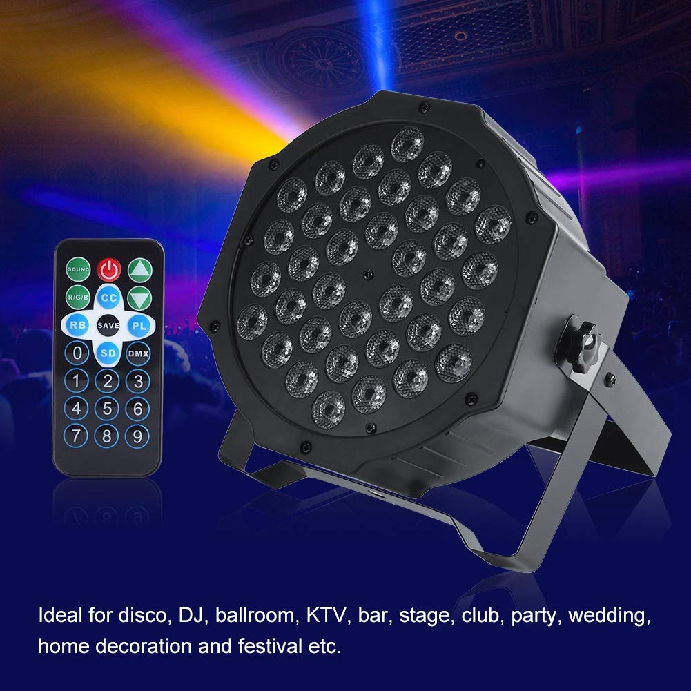 LED Par Bühnenlicht, DMX512 RGBW Scheinwerfer Bühnenbeleuchtung Beleuchtung Lichteffekt mit Fernbedienung und 3 Steuermodus für Show Bar DJ KTV Disco Geburtstag Party Halloween