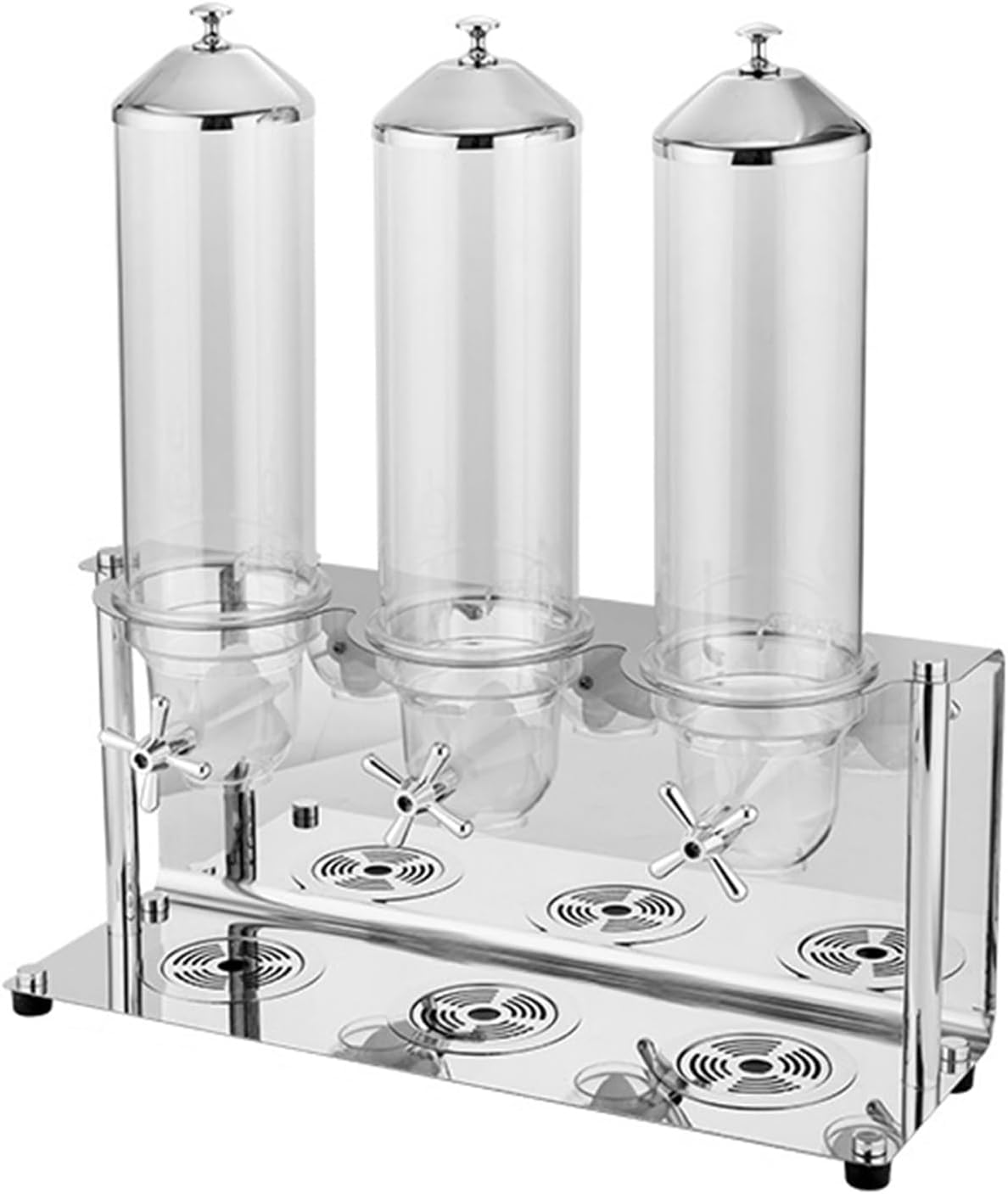 Triple Cereal Dispenser, Dry Food Storage Container with Stainless Steel Stand, Countertop Grain Dispenser for Oatmeal, Nuts, Snacks (Single Slot)