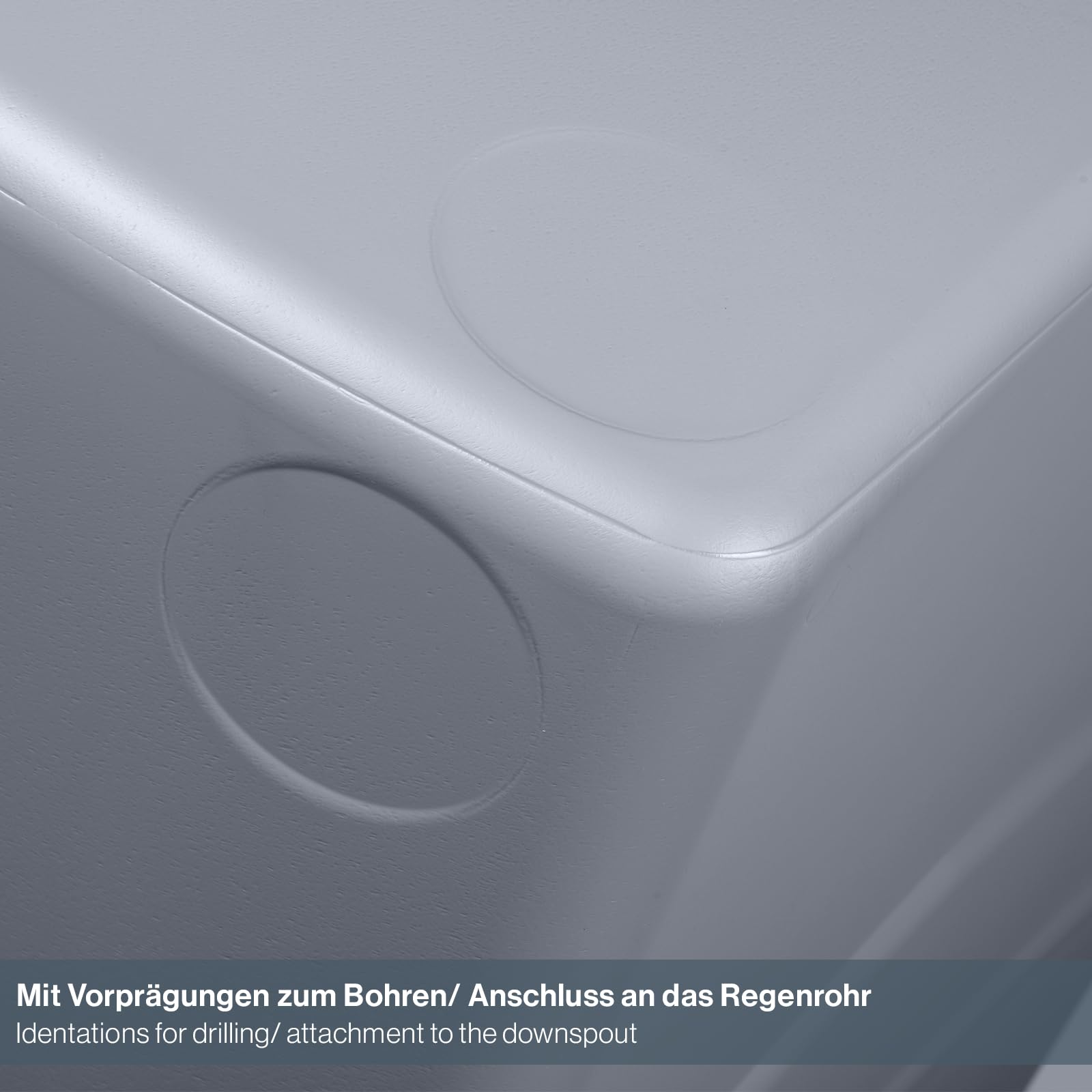 Kreher XXL Regentonne Aqua Tower Kunststoff, Auslaufhahn (350 L, Grau) | Robustes Regenfass aus PP mit Deckel und Fallrohr-Anschluss, edel-schlichtes Design als Regenwasserspeicher im Garten