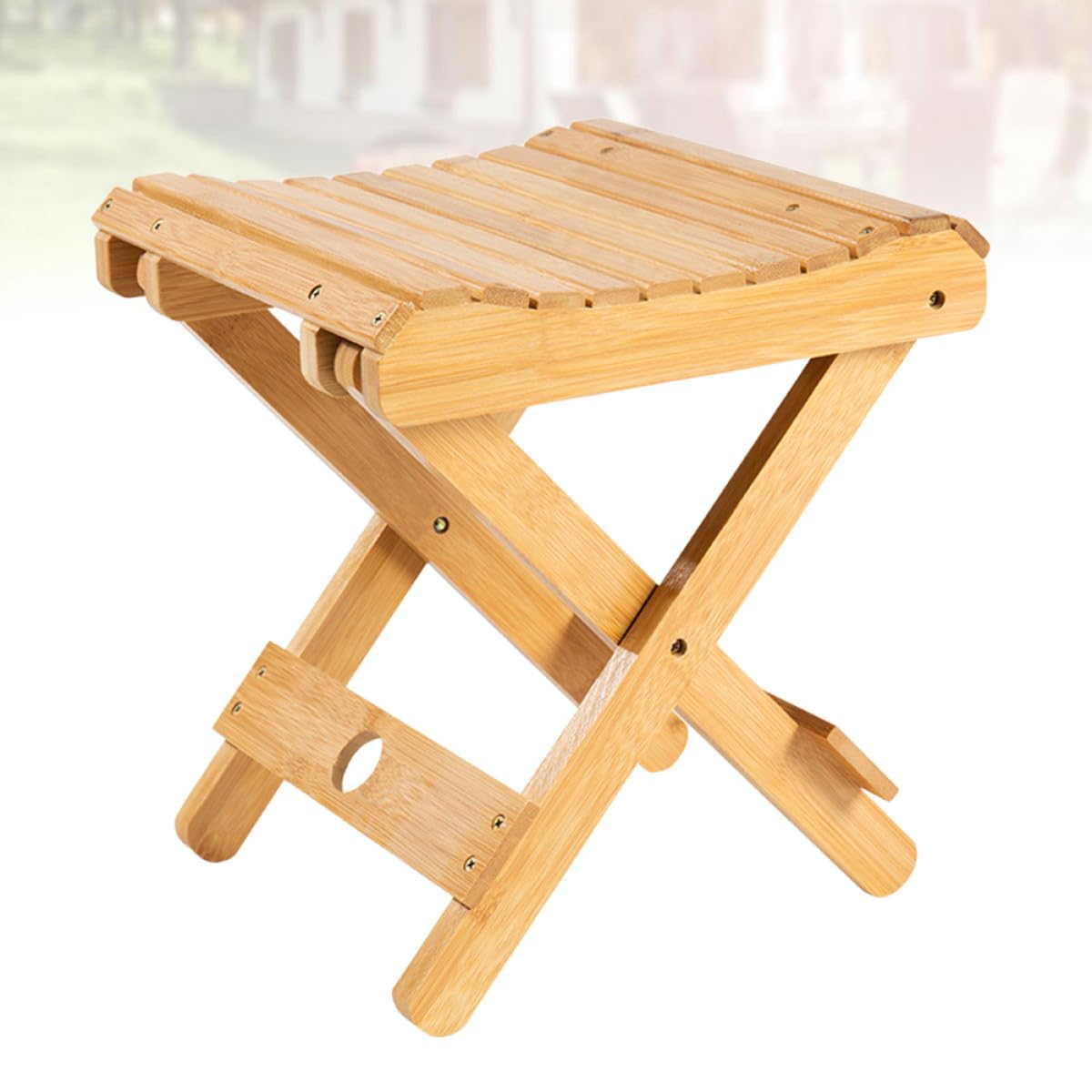MAGICLULU Sgabello Pieghevole Portatile in Legno, per Ragazzo Ragazza, Kaki | Realizzato a Mano, Uso Multiuso, Design Richiudibile, per Patio e Spiaggia, Confezione da 1 Pezzo