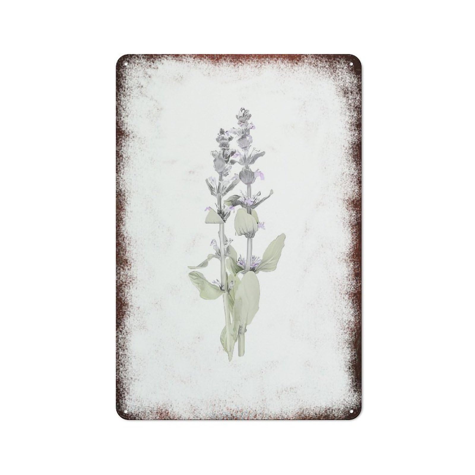 peiyeety Metal Tin Sign Lavender Pattern Vintage Rustic Wall Art Kitchen Bathroom Bedroom Living Room Cafe Farmhouse Entryway Office Garage Home Bar Laundry Room Porch Patio 6x8 Inch