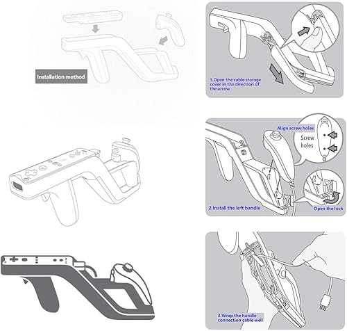 Miniatura 5 de Arrocent Mario Kart Racing Wheel and Zapper - Pistola de luz para Wii Wii U paquete de 2 color blanco
