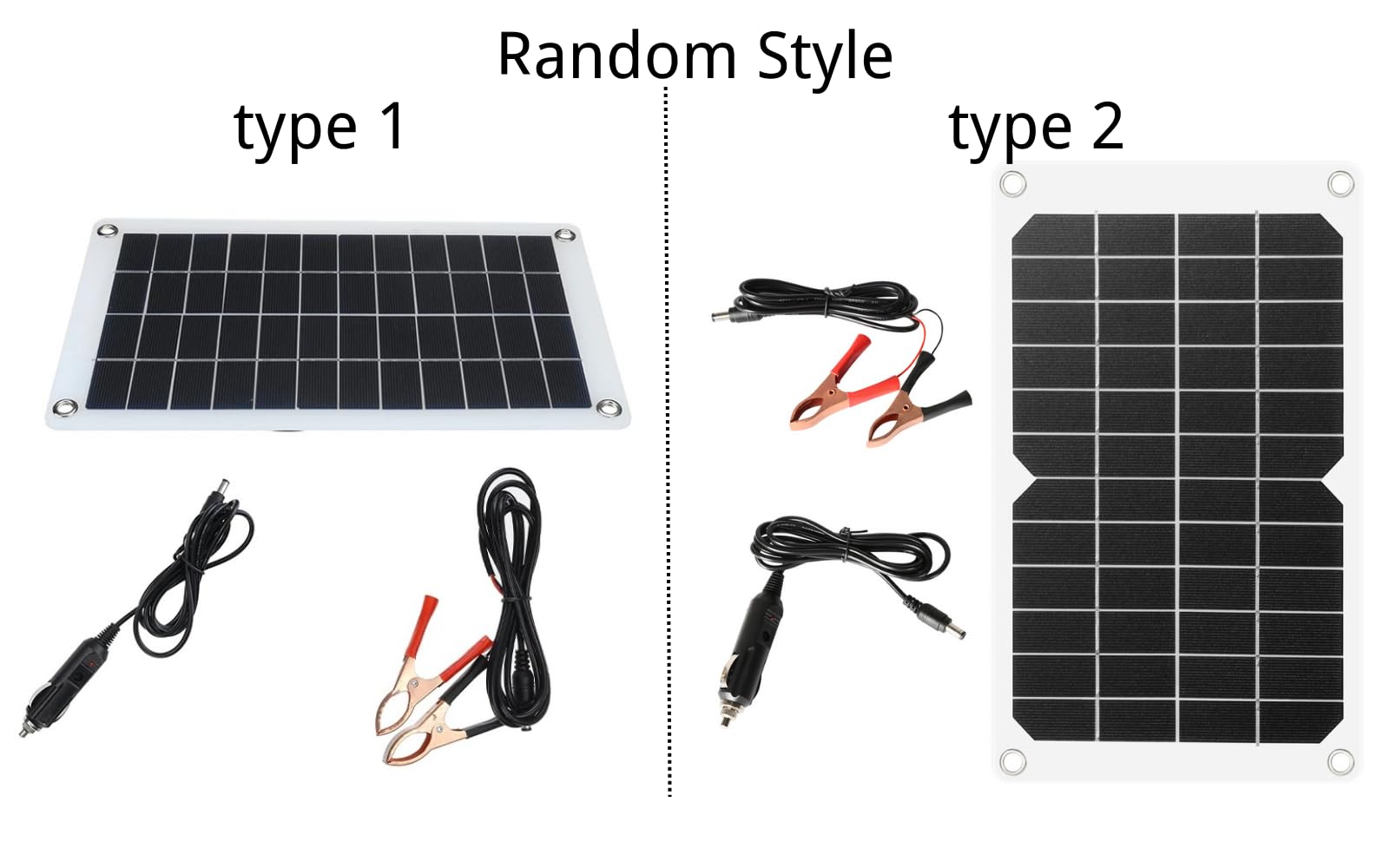 Jadeshay Panel Solar Portátil Kit,20W 12V Cargador Solar Movil Placa Solar Portatil para Luces de Jardín Viajes al Aire Libre Camper Teléfono con Conector de Cargador de Coche y Agujero de Instalación