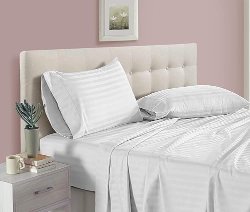 Miniatura 10 de Astroo Linen Juego de sábanas de agua adjuntas, tamaño KingCal King, 800 hilos, 100% algodón, 4 piezas de 15 pulgadas de profundidad, bolsillo