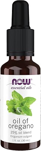 NOW Aceites esenciales aceite de orégano mezcla 25 de aceite de orégano puro en aceite de oliva puro aroma de aromaterapia reconfortante destilado