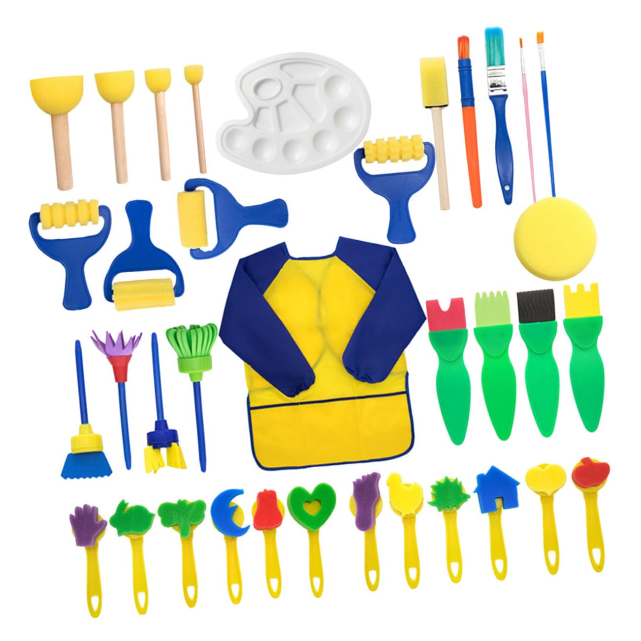 BESTonZON Pennelli per Pittura Strumenti per Attività Creative Design Ergonomico per Presa Colori Lavabili per Ragazzi Kit Completo