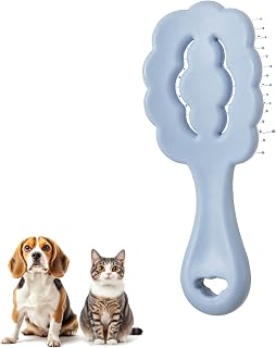 Cloud Shape Small Dog Grooming Brush - Soft Bristle Brush for Gentle Detangling & Massage - Ideal for Maltese, Shih Tzus, Yorkies, and Puppies - Portable & Durable Design, Blue