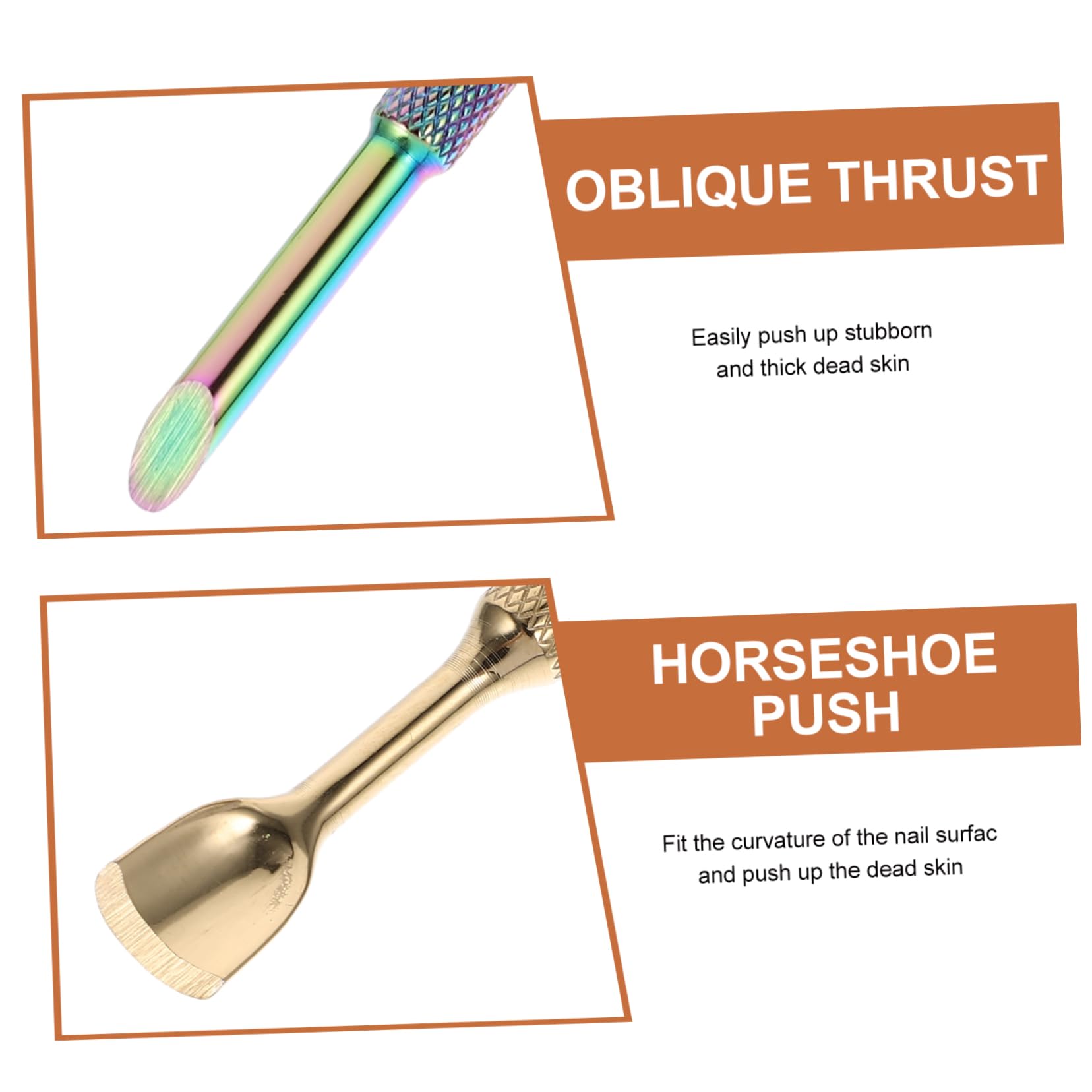 VICASKY 2pcs Nail Cuticle Pushers Instant Cuticle Remover Peeler for Nail Art In-grown Toe Remover Trimmer Pusher Set