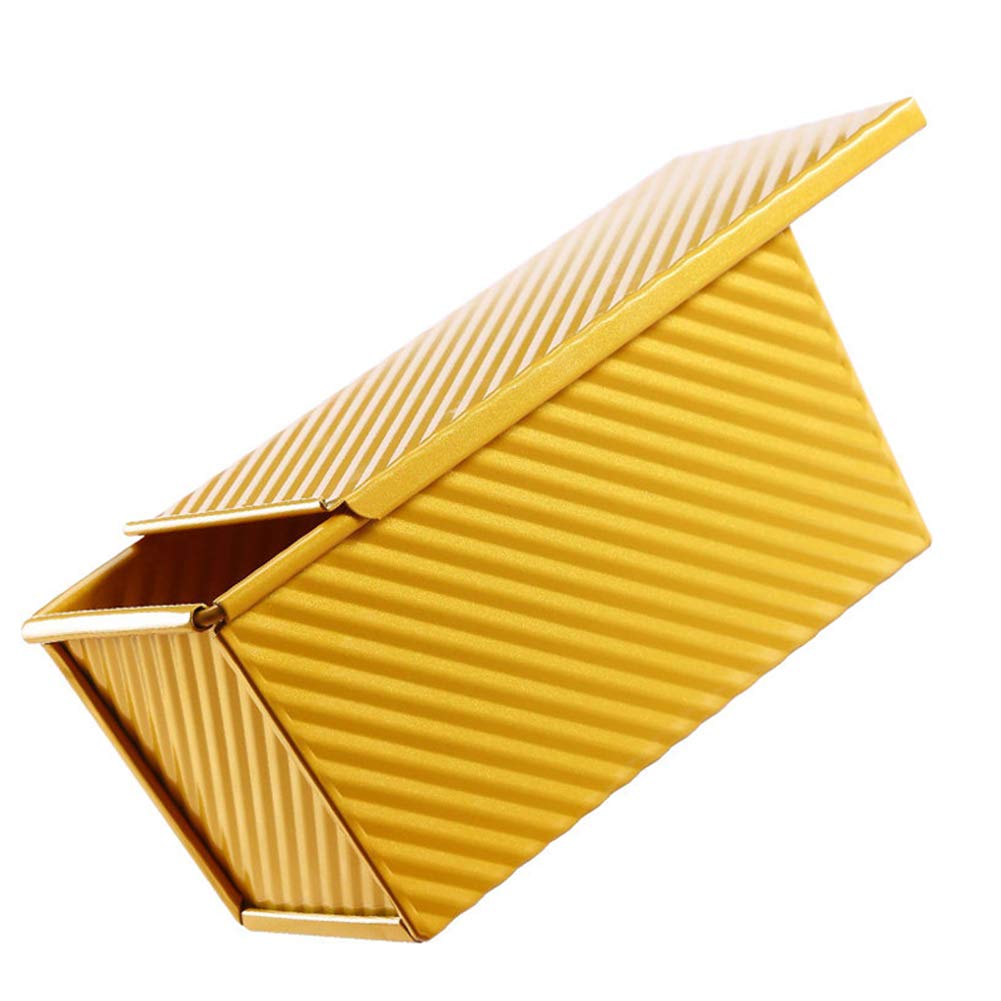 Molde antiadherente de cerámica para hornear pan con tapa, caja de aluminio corrugado para pan casero