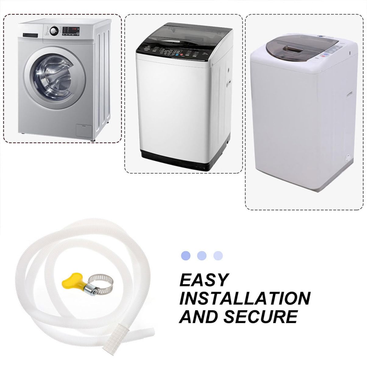 Mobestech Manguera de Drenaje para Aire Acondicionado con Abrazadera, Tubo Blanco de PE y Abs Resistente Exterior, Seguro y Duradero para Exteriores