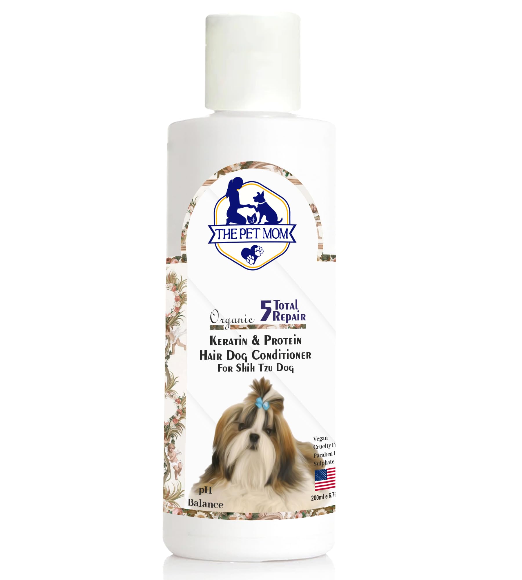 Pet Mom Organic Keratin & Protein Conditioner for Shih Tzu | Deep Conditioning, Controls Dryness, Hair Fall & Split Ends | Soft, Silky & Shine Dog Hair - All Breeds β 200ml 4