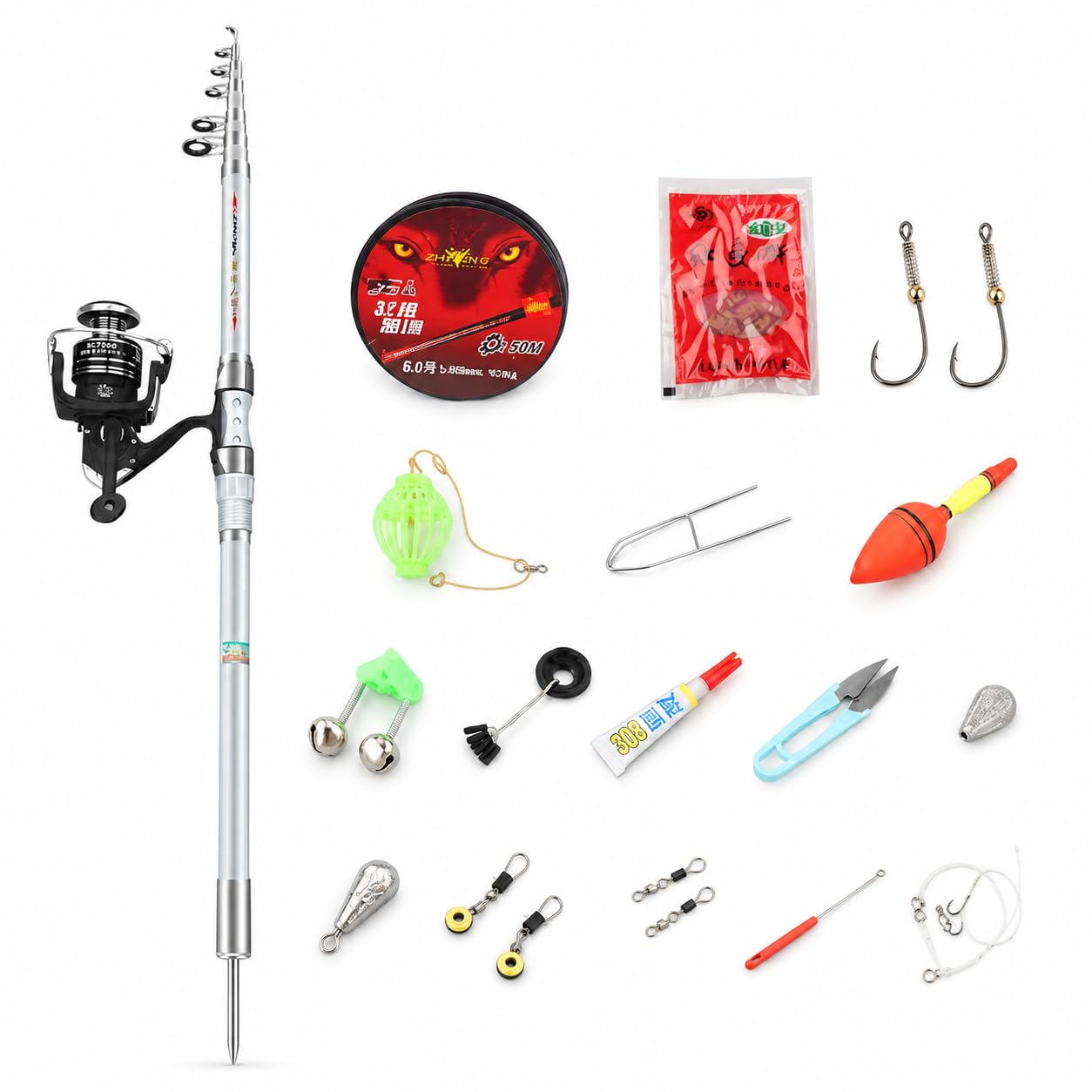 Set Pesca in Mare | Configurazione in metallo, Accessori da Pesca, Pesca d Scogliera, Per Appassionati di Mare
