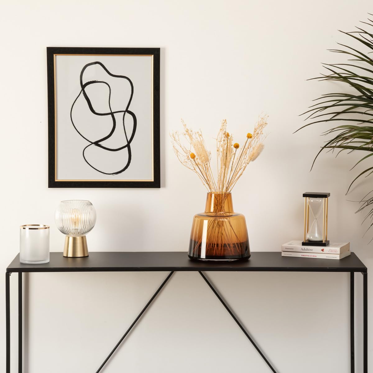 ATMOSPHERA CREATEUR D'INTERIEUR - Vaso piatto line in vetro grigio h24cm