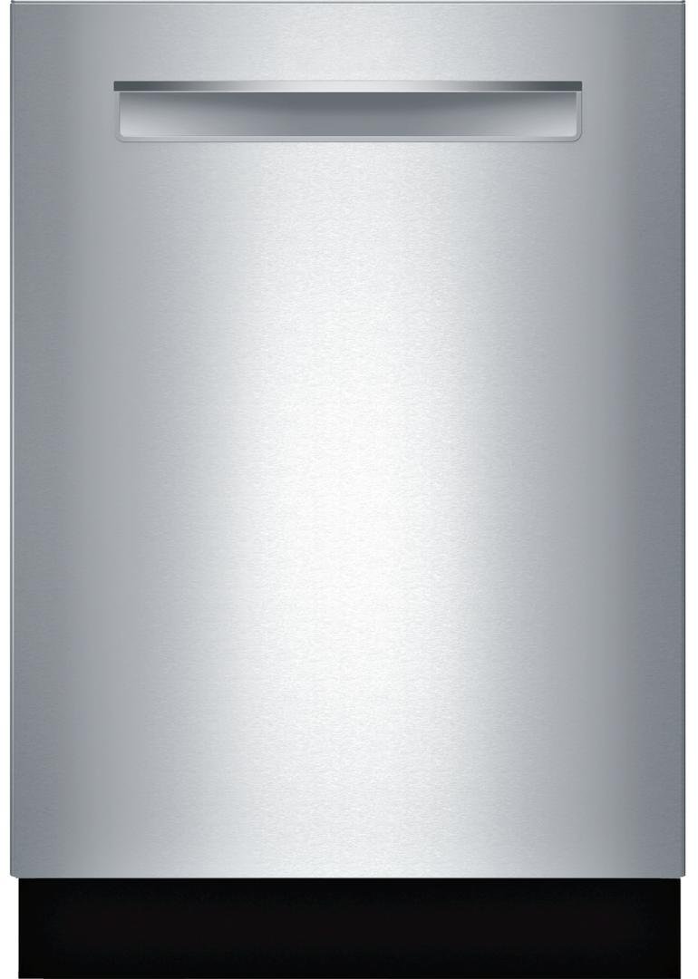 SHPM65W55N 24 500 Series Pocket Handle Dishwasher with 16 Place Settings 3rd Rack 44 dBA 5 Wash Cycles 5 Wash Options and Sanitize Option in Stainless Steel