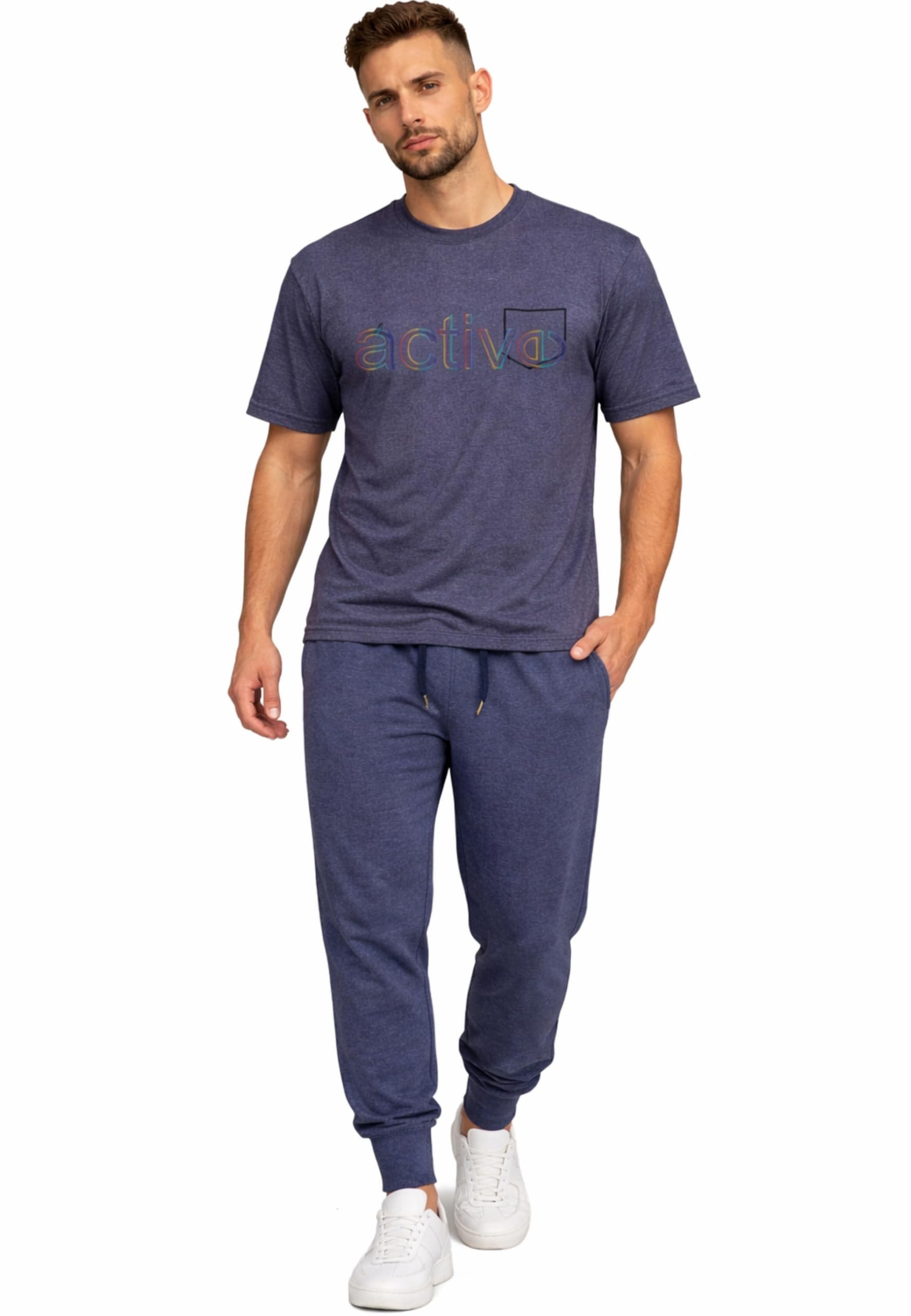 Intimitaly IRGE BE ACTIVE - Tuta Uomo Sportiva, Maglia in Cotone e Pantalone in French Terry, Regular Fit, per Palestra e Tempo Libero