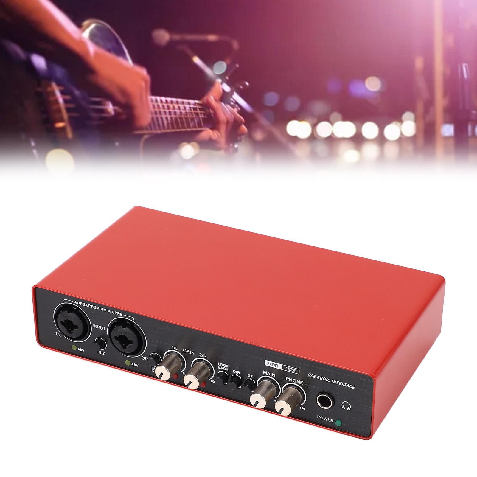 KIMISS Mezclador de Audio Profesional Tarjeta de Sonido en Vivo USB Rojo Mini USB Mezclador Digital Computadora Guitarra Grabación de Teléfono Móvil Canto en Vivo Tarjeta de Sonido