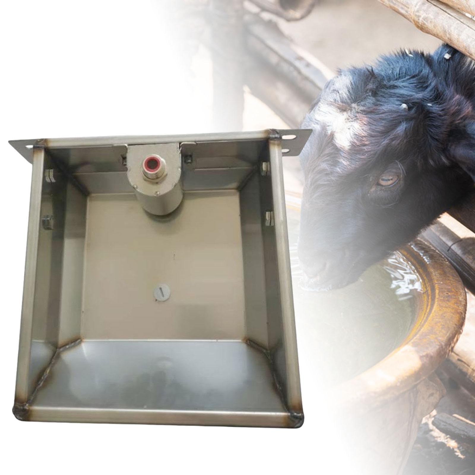 Bebedero Automático en Acero Inoxidable, Dispensador de Agua para Caballos, Perros y Ganado con Gran Capacidad, L 31cmx26cmx9.5cm