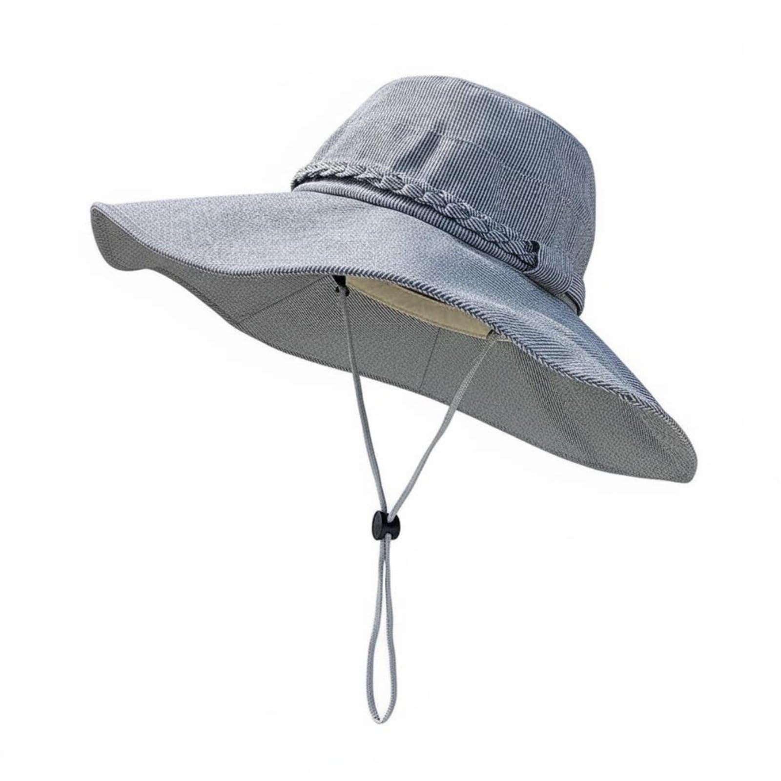 Protection Wide Brim Sun Hat Lightweight Bowknot Breathable Women's Headwear for Outdoor, Travel, Gardening, Grey | Hats Womens Accessories Clothing, Shoes-image-21