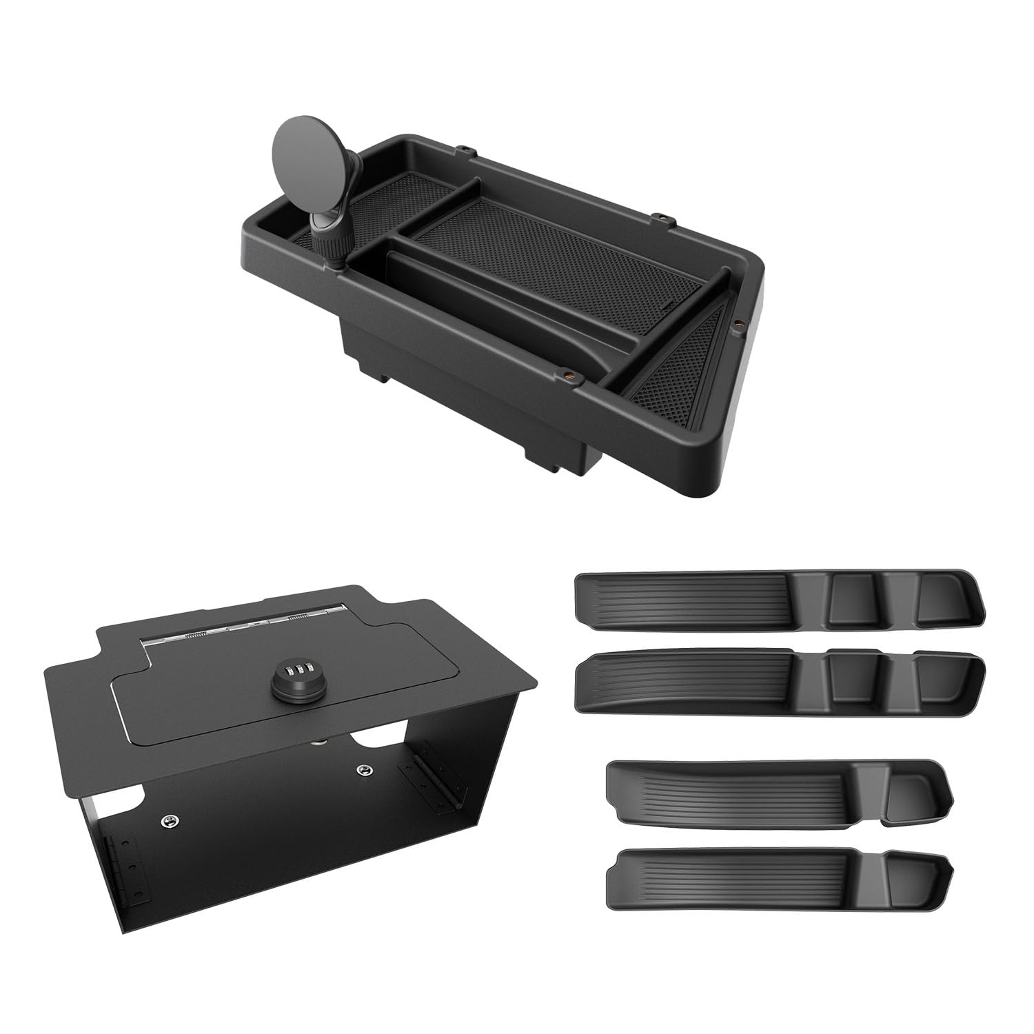 CZmenghe Dashboard Storage Organizer Compatible with 22-26 Chevy Silverado GMC Sierra 1500 Door Side Storage Box Center Console Safe Vault Replacement for 2022-2026 Chevy Silverado Accessories