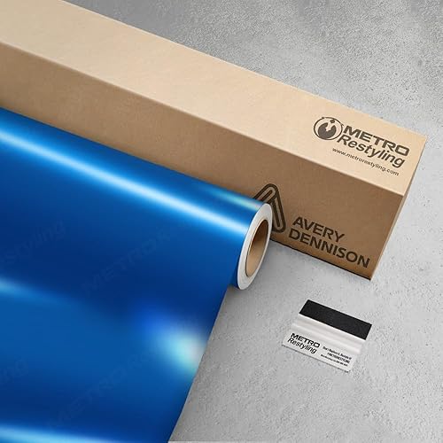 Avery Dennison - Envoltura de vinilo azul brillante de 5 x 12 pies con escobilla Metro Restyling SW900-677-O