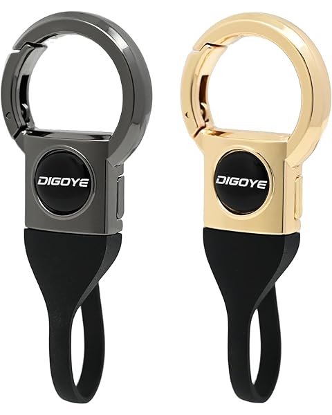 DIGOYE Back-Lid Quick Release Car Key chain, Metal Key Fob Holder with TPU Strap - Detachable Keychain for Car/house keys
