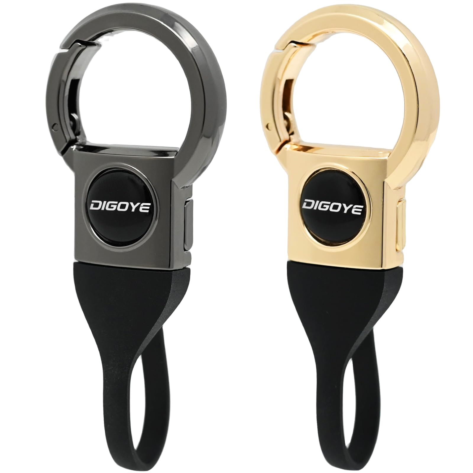 DIGOYE Back-Lid Quick Release Car Key chain, Metal Key Fob Holder with TPU Strap - Detachable Keychain for Car/house keys