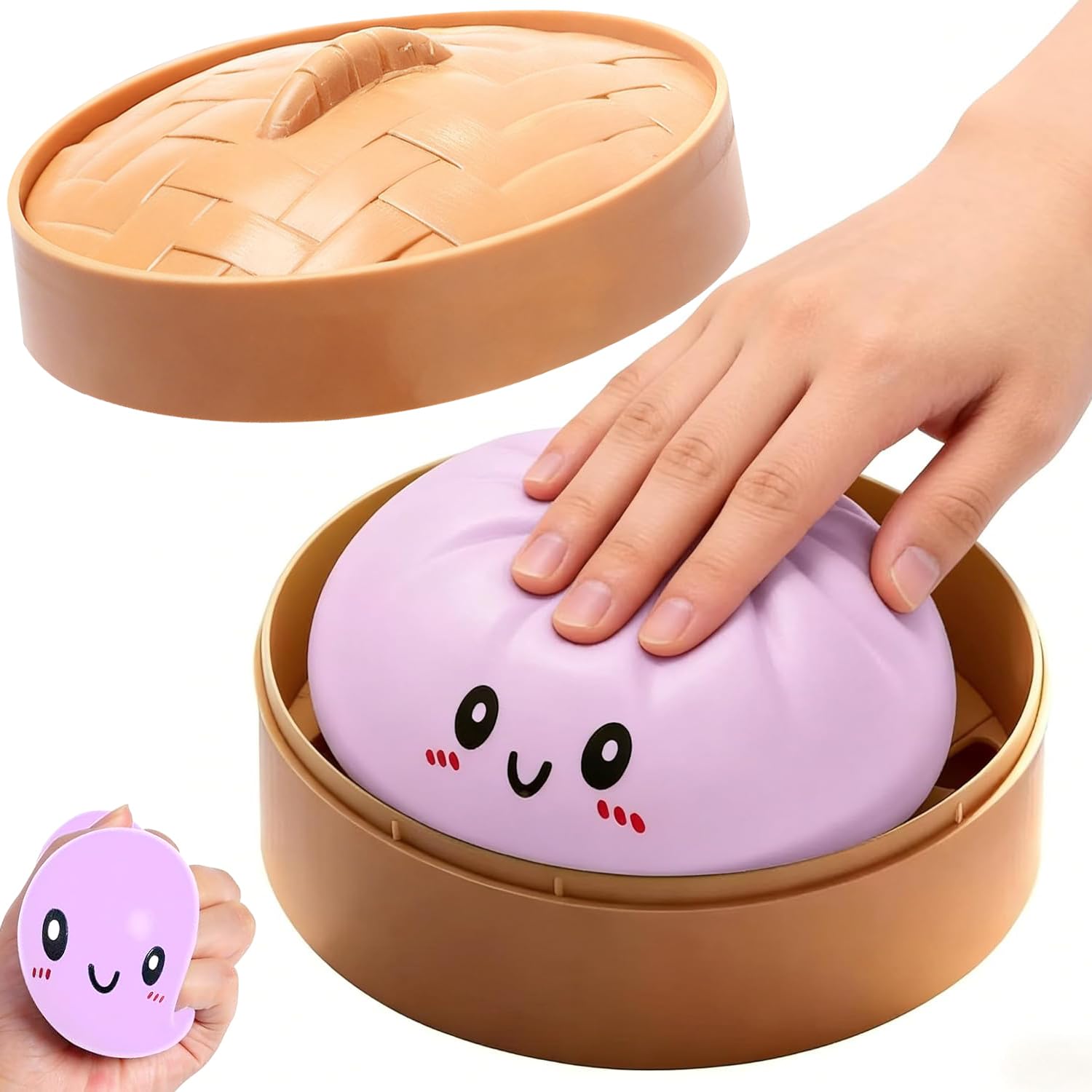 Dumpling Squishy, Mystery Dumpling Design, Soft Stress Relief Set, Large 10cm x 5cm Squeeze Ball, Elastic Material for Relaxation & Creative Painting, Soft Squeeze Tool for Office & Daily Relaxation