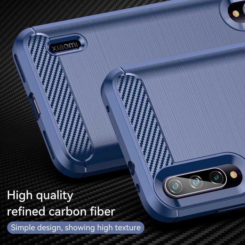 Image of Hybrid Carbon Fiber Back Case for Xiaomi Mi A3 (Blue)