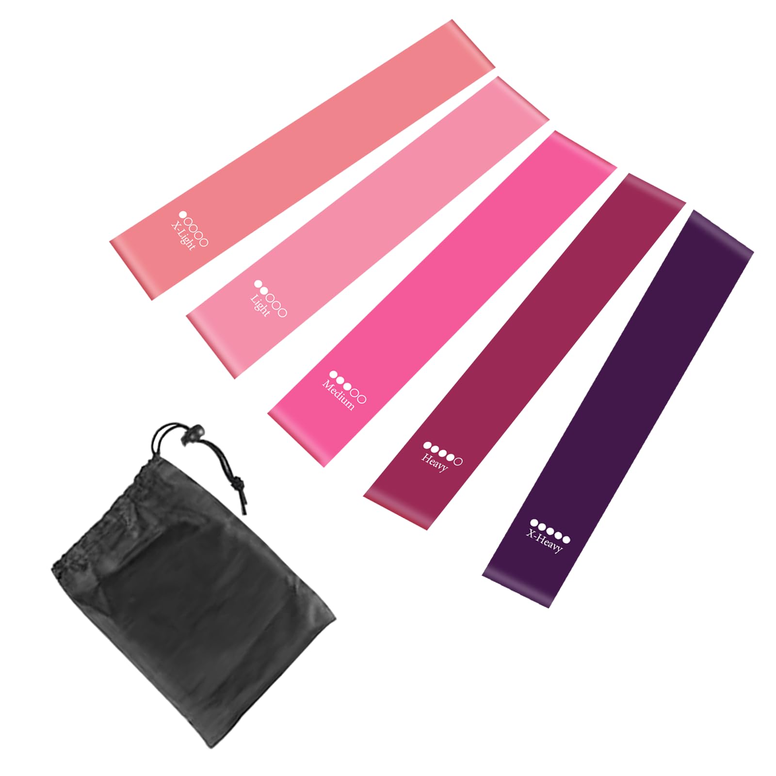 Resistance Bands for Women 5 Pack Loop Exercise Bands Set Workout Bands for Legs and Glutes Mini Bands with Carry Bag