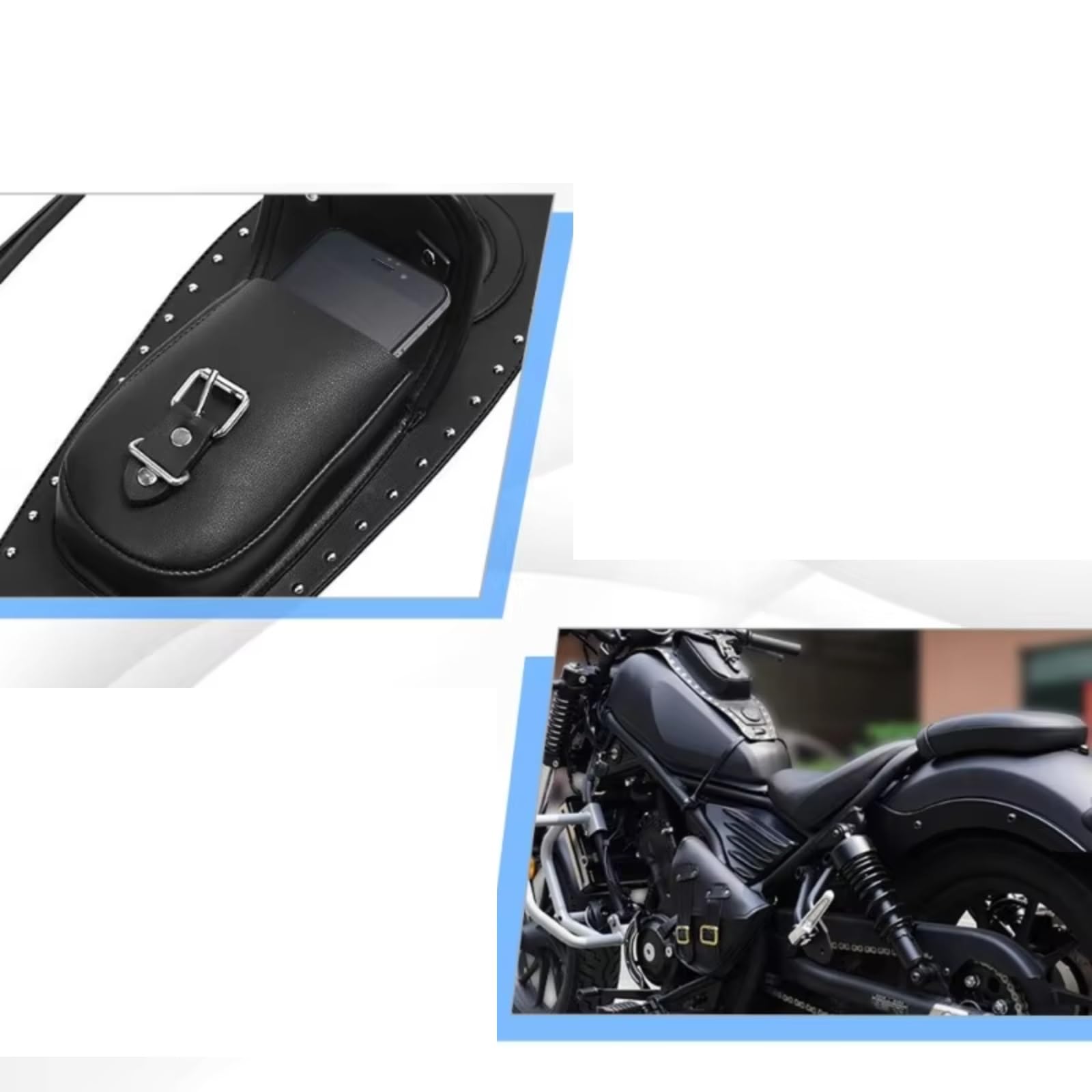 Compatibile Con Sportster 1200 2012-2016 1 Pezzo Nero PU Coperchio Serbatoio Carburante Moto Organizzatore Sacchetto Immagazzinaggio Serbatoi 3 Galloni Sacche Moto