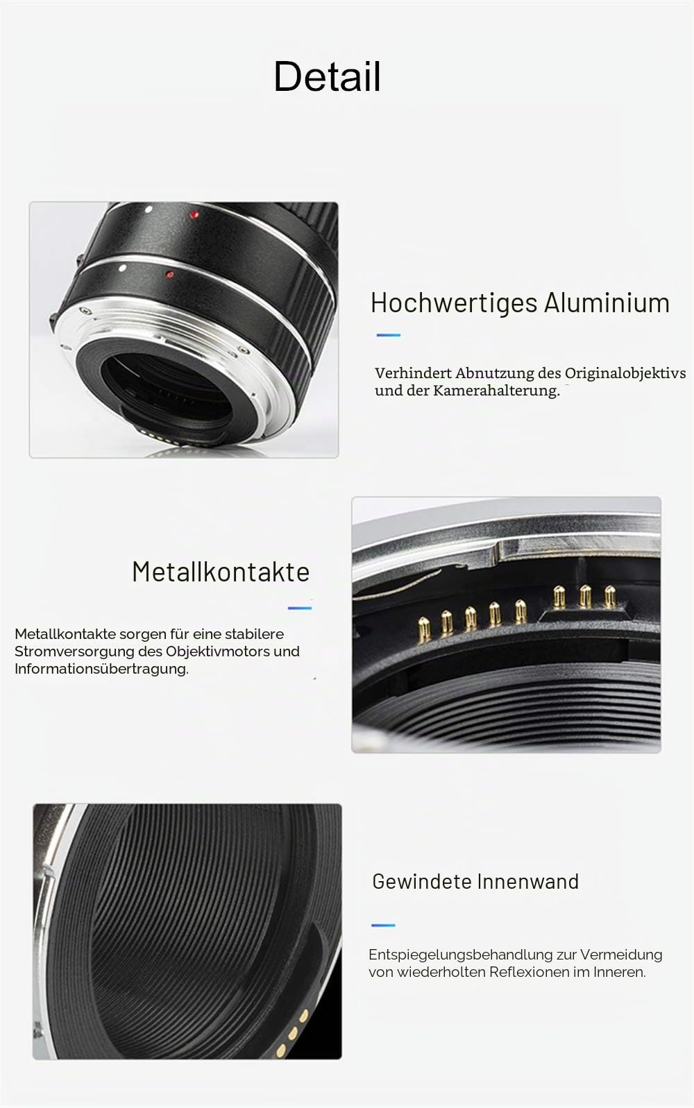 VILTROX® DG-C AF Autofokus Zwischenringe Makro Extension Tube Set 12 mm 20 mm und 36 mm für Canon EOS EF EF-s Objektiv