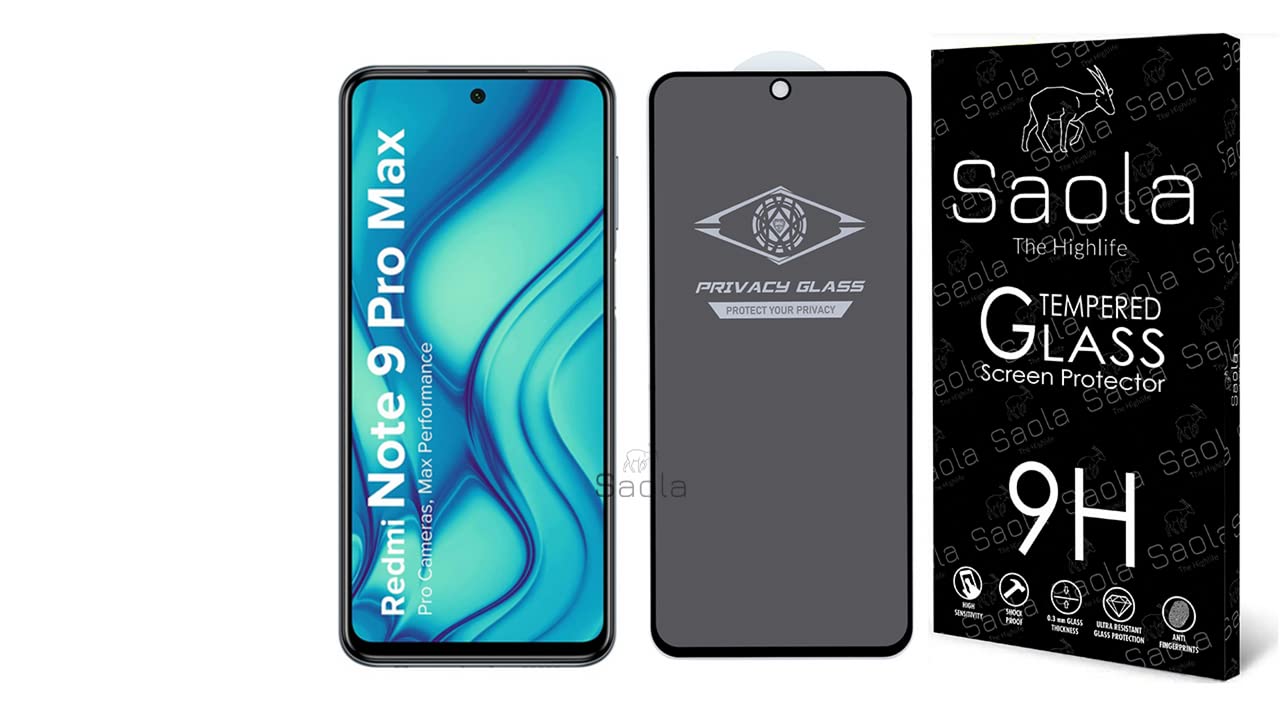 Saola Ultra Privacy Tempered Glass For Redmi Note 9 Pro Max(Pack Of 1)With Free Installation Kit(In-Screen Fingerprint Lock Will Not Work With The Privacy Guard Because Of Its Spy Coating),6.67In (B0BR8QWDQZ) Amazon Price History, Amazon Price Tracker