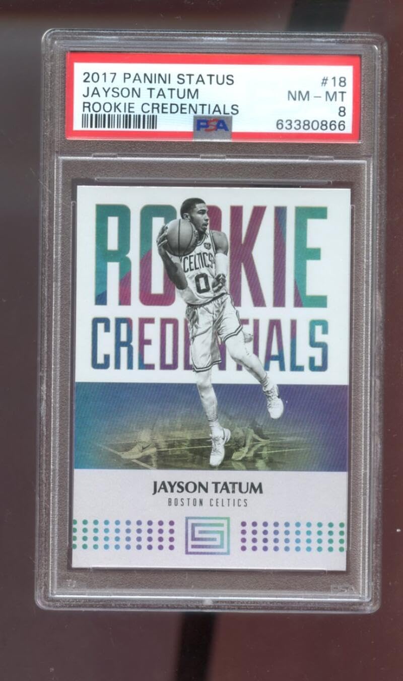 2017-18 Panini Status Rookie Credentials #18 Jayson Tatum ROOKIE RC PSA 8 Graded Basketball Card NBA Jason 17-18 Boston Celtics 2017-2018