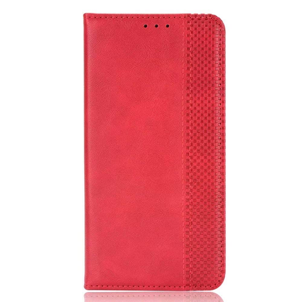 FTRONGRT Cover Compatible for Tecno Camon 12 Air/CC6 Case, Flip Cover with Card Slot, Bracket, Wallet, Magnetic PU Leather Wallet Case for Tecno Camon 12 Air/CC6. (Red)