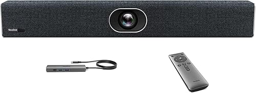 Yealink UVC40-BYOD - Cámara de videoconferencia USB 4K 60FPS, certificado Teams Zoom, cámara web gran angular de 133° con 8 micrófonos y altavoces,
