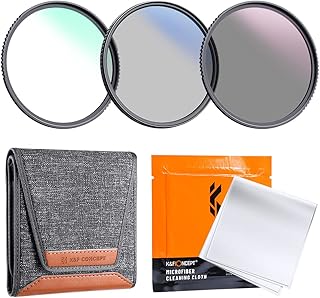 K&F Concept 43mm UV CPL ND4 Lens Accessory Filter Kit UV Protector Circular Polarizing Filter Neutral Density Filter for DSLR Cameras + Cleaning Cloth + Filter Bag Pouch (Nano-K Series)