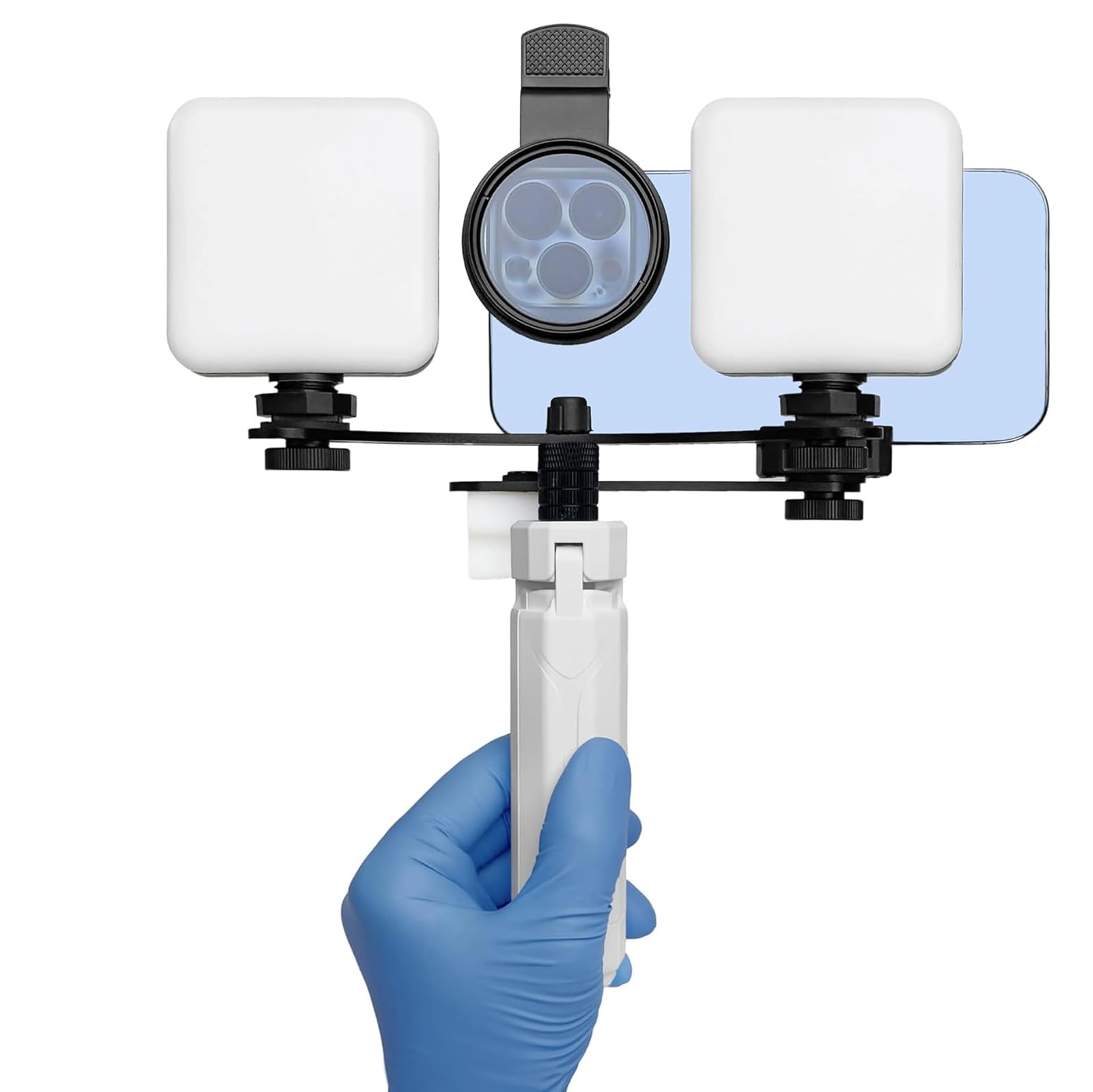 NGARY Lampe De Remplissage Dentaire pour La Photographie, Éclairage Photo Et Vidéo Dentaire 5600 K avec Filtre CPL 52 Mm, Luminosité Réglable Et Éclairement Maximal : 1370 Lux/0,3 M, pour Smartphones