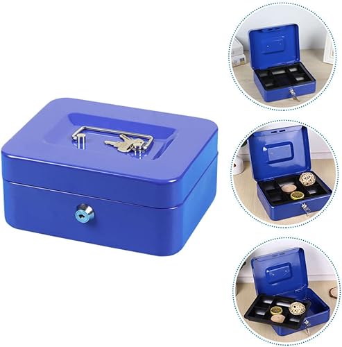 Miniatura 5 de STOBOK Caja de fusibles de caja de fusibles, bandeja decorativa, caja de almacenamiento hermética portátil, caja de efectivo segura con cerradura,