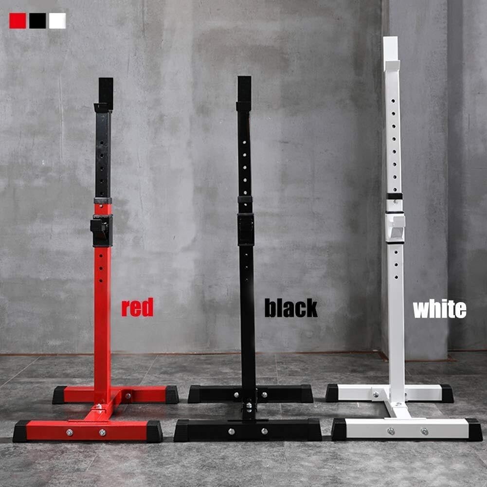 Rack de sentadillas resistente, soporte ajustable multifunción para barra de pesas para gimnasio en casa, estructura de acero con almohadillas antideslizantes para los pies, equipo de entrenamiento d