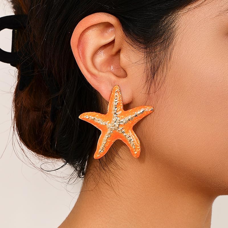 Enamel Starfish Stud Earrings for Women Boho Ocean Starfish Earrings Summer Beach Jewelry Accessories - Image 2