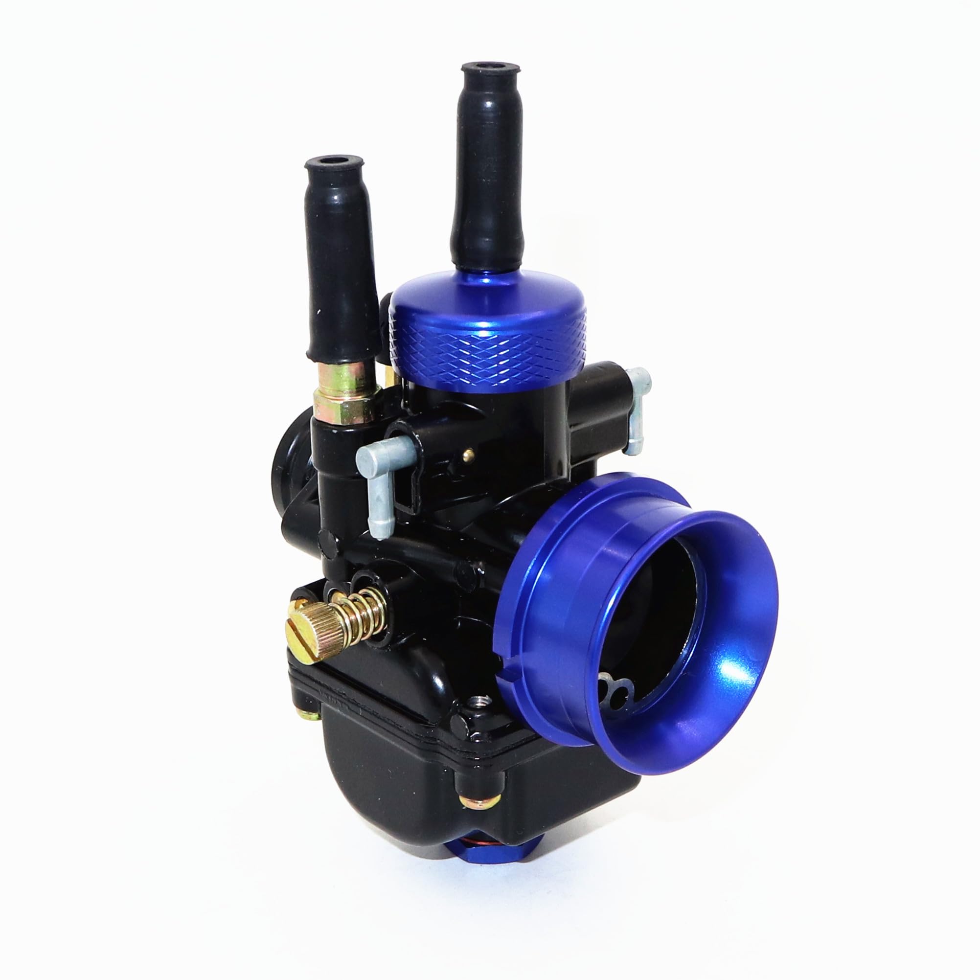 Carburatore PHBG, 17 mm/19 mm/21 mm, compatibile con motori Minarelli Keeway Peugeot Piaggio a 2 tempi per scooter, Oro/Rosso/Blu (Blu, 21 mm)