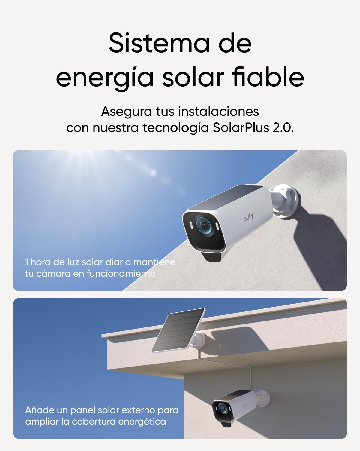 eufy Security eufyCam S3 Pro, 4K Camara vigilancia WiFi Exterior Solar | Visión MaxColor, reconocimiento facial IA, almacenamiento local, sin cuotas mensual, requiere HomeBase 3