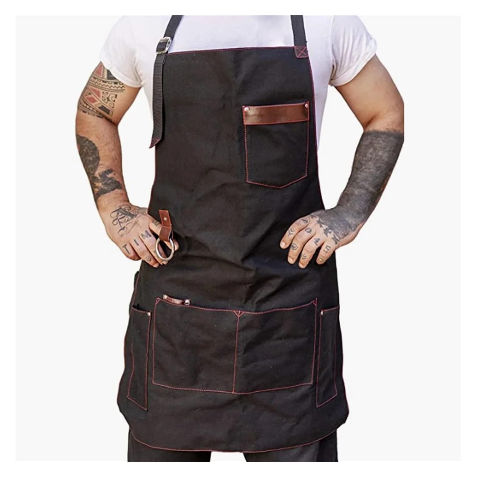 delantal cocina Delantal de chef for hombres Lona Cuero Tela Barbacoa Padre Presente Cocina Pros