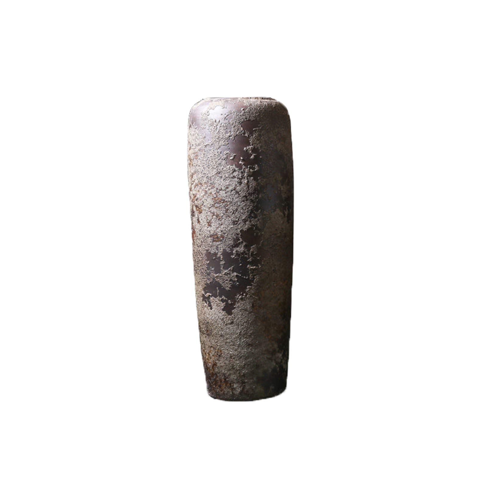 asdchZen Indoor Gardening Vintage Large Vase Living Room Hotel Lobby Floor-Standing Porch Decorative Vase Earthenware Pot,26 * 76CM